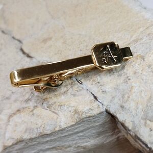 Vintage Tie Clip with Engraved Initial Letter A